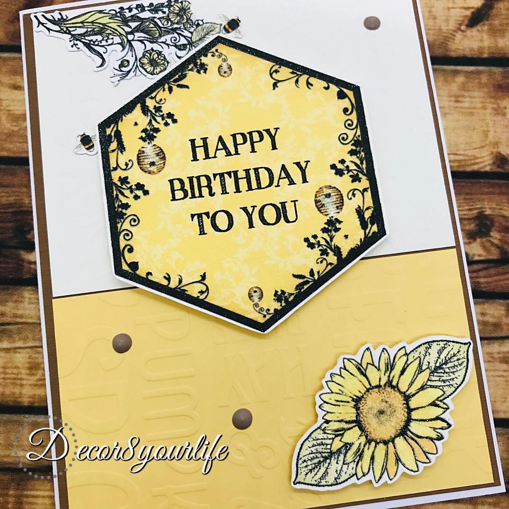 Honey Bee Birthday Card | Decor8yourlife.com | Handmade Cards