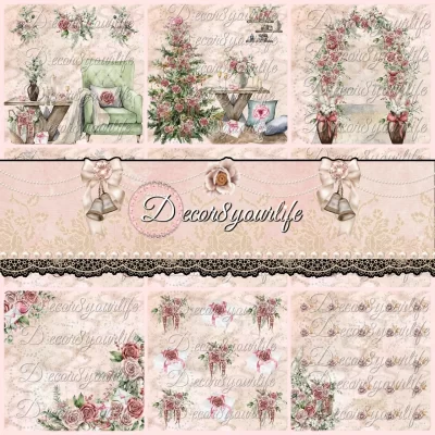 Pink Shabby Chic Paper Pack Scrapbook Collection