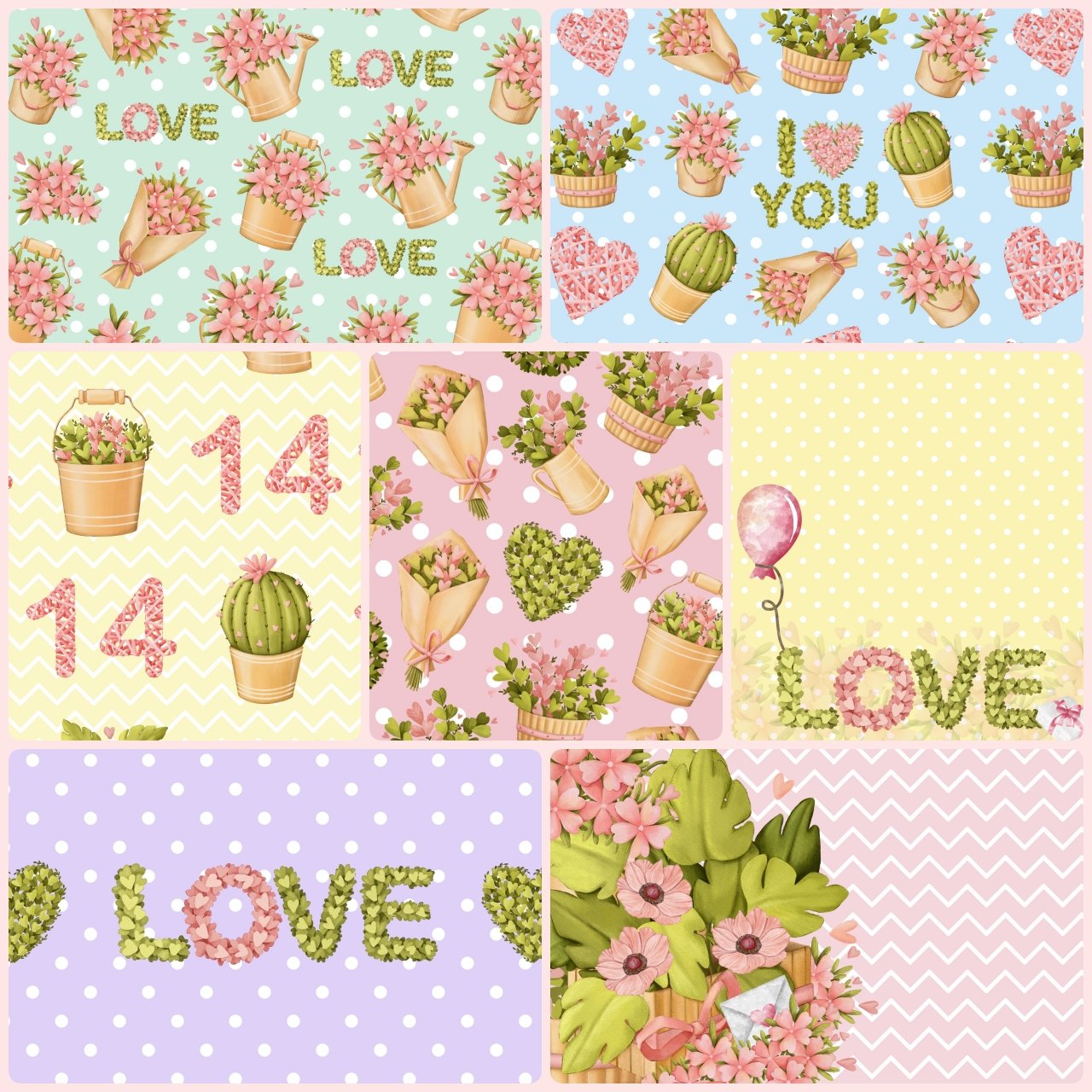 Valentine's Day Scrapbook Printable Paper | Paper Crafting Supplies