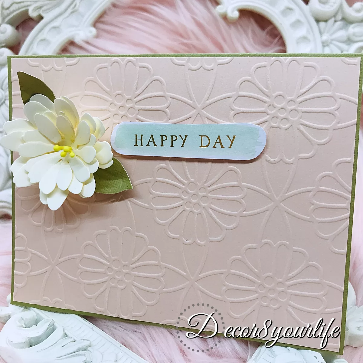 Pink Happy Day Card with Flower