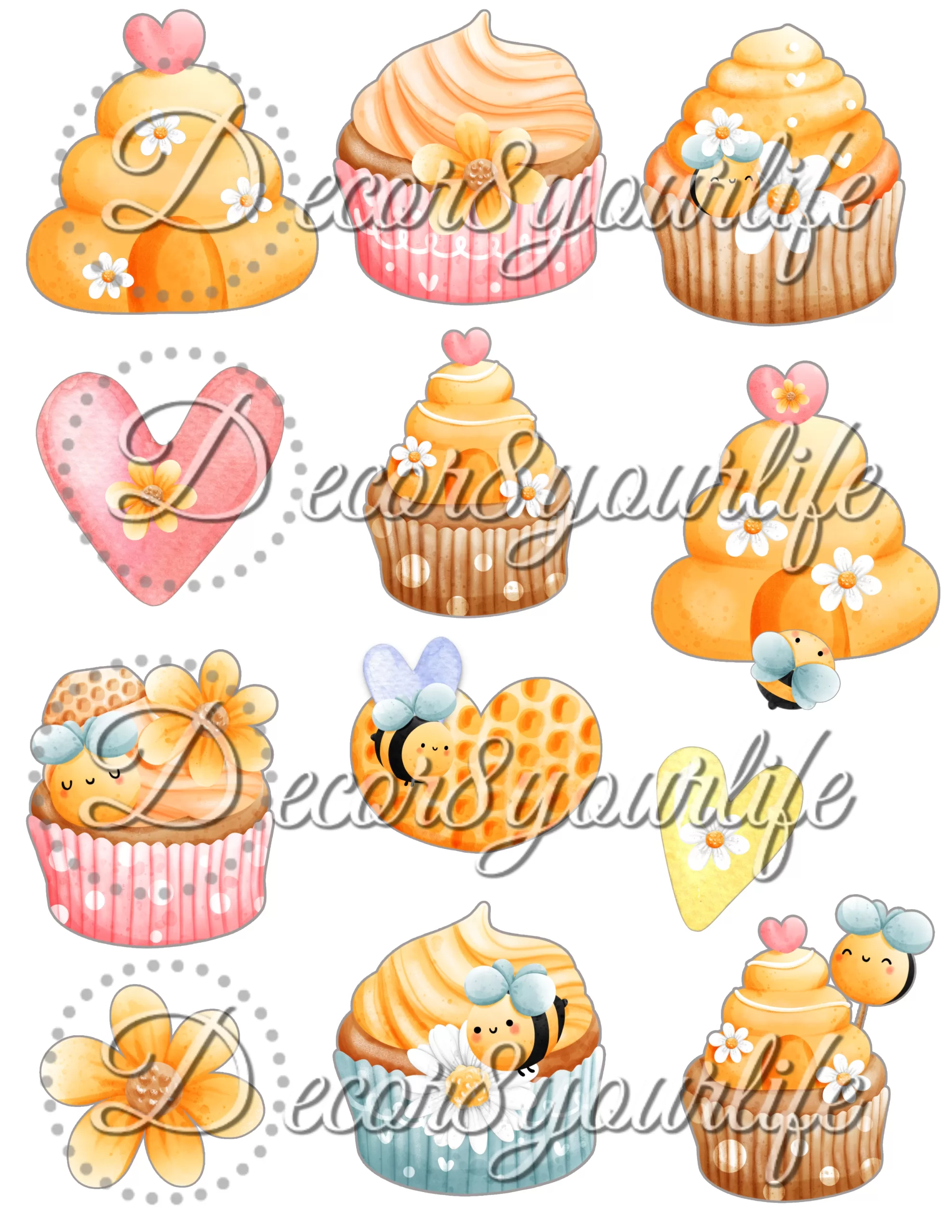 Printable Fussy Cuts for Cute Hunny Bee Collection