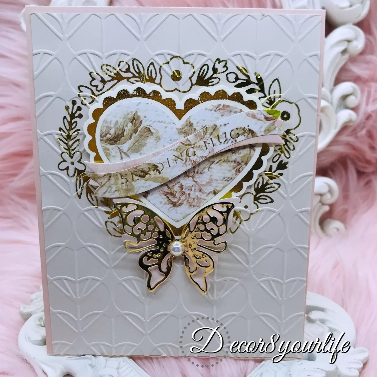 Mother's Day paper crafting ideas. SENDING HUGS EMBOSSED GOLD FOILED GREETING CARD
