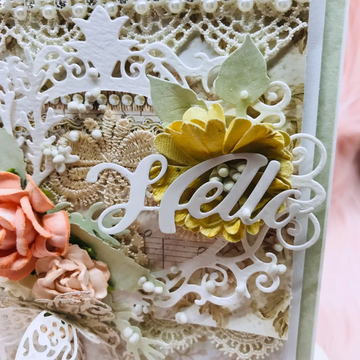 Mother's Day paper crafting ideas. Shabby Chic Greeting Card