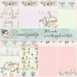 Romantic Shabby Chic Digital Papers, Scrapbooking Set for Party